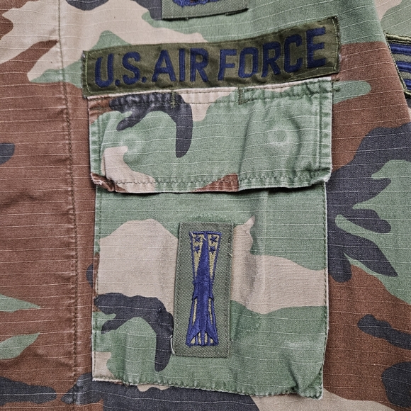 Vintage 90s United States Air Force USAF Woodland Camo Military Jacket Small - Picture 6 of 12